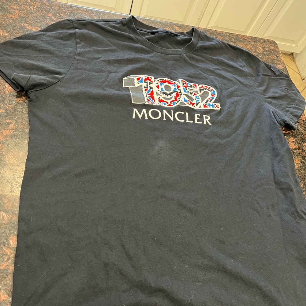 Moncler 1952 Black T-Shirt Logo Embroidery Size XL "SEE PHOTOS"